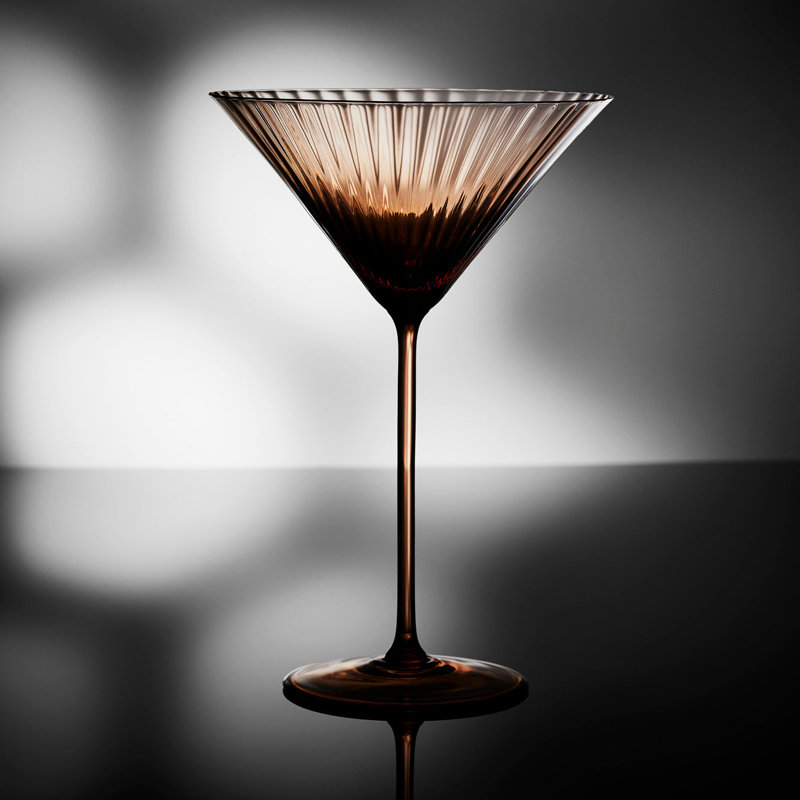 Quinn Handmade Crystal Martini Glass, Amber
