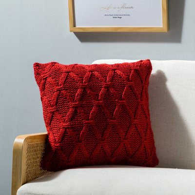 Gray Cable Knit Pattern Pillow Cover