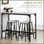 Ensemble de table de salle à manger 5 pièces avec table fixe, tabourets ergonomiques et armoire de rangement pour une expérience culinaire confortable