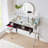 33.9" Mirrored Makeup Vanity Desk With LED Mirror, 2 Big Drawers, Open Shelf, Dressing Table With Charging Station For Bedroom, Silver