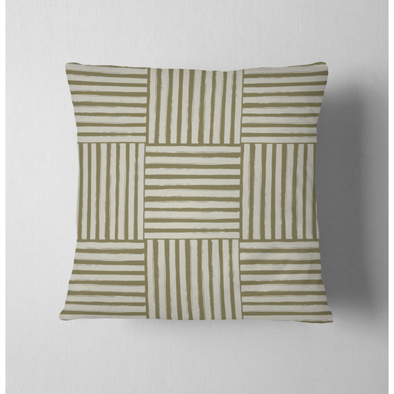 Throw Pillow Cover Only, Brun rayé 5, H 18 po x l 18 po