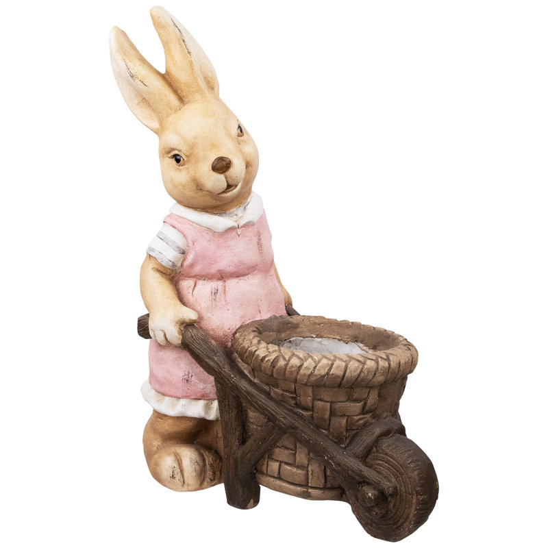 Pot de fleurs d'extérieur pour fille avec lapin - 18,75 po