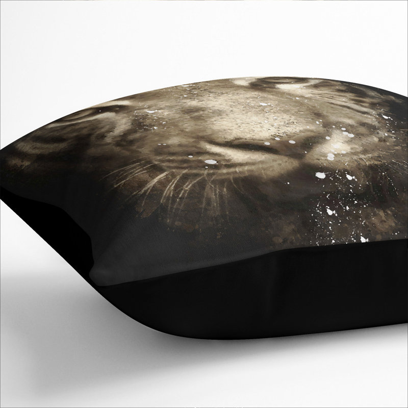 Tiger Vol.5 Scatter Cushion, 55cm H x 55cm W x 20cm D, Black