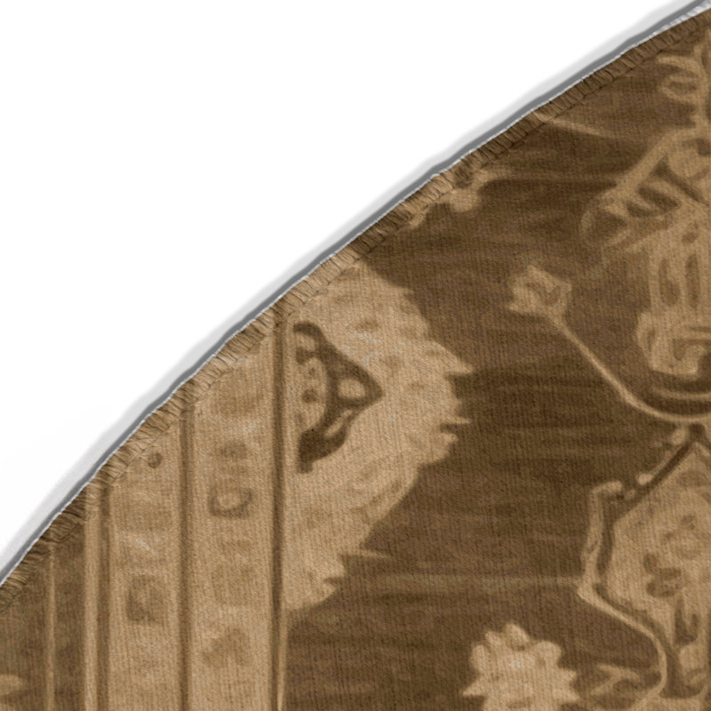 Tapis intérieur et extérieur brun Overdyed, Rond 5 pi