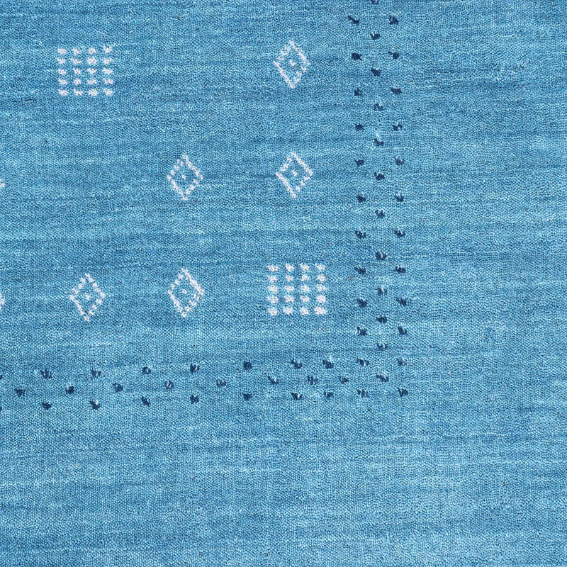 Simi Hand Knotted Cotton/Wool Southwestern Area Rug, Runner 2'6" x 8', Blue