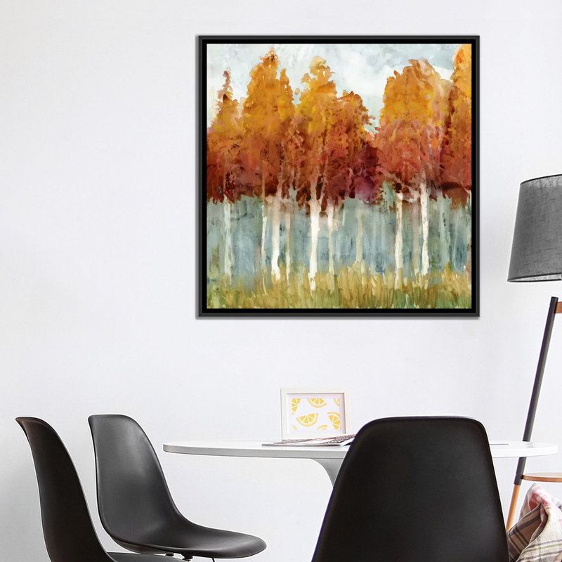 " Birch II " by Edward Selkirk, 18" H x 18" W x 1.5" D, Black Framed Canvas, No Mat