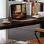 Bureau en bois massif noir demi-cercle + acrylique-119687690