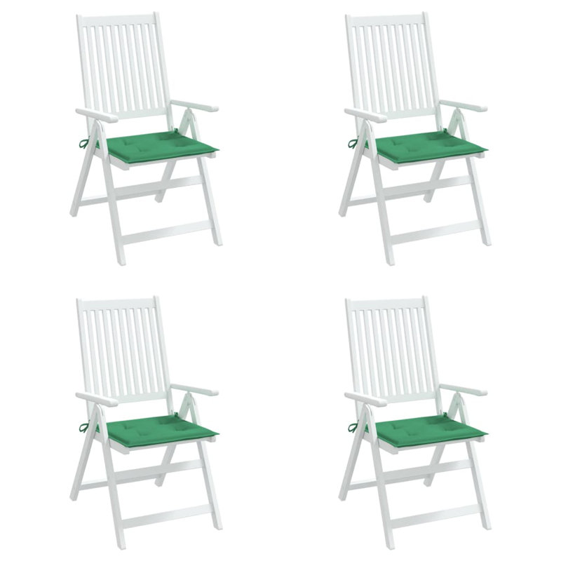 Chair Cushion Set of 4 Green Oxford Fabric 100 Percent Polyester Garden Chair Cushions, 19.7" H x 19.7" W x 1.2" D, Green