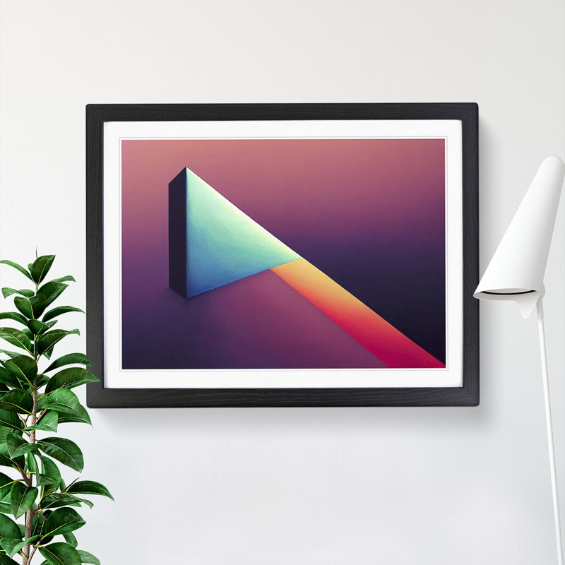 Minimalism Abstract Art - Single Picture Frame Print, Black, 46cm H x 64cm W x 2cm D