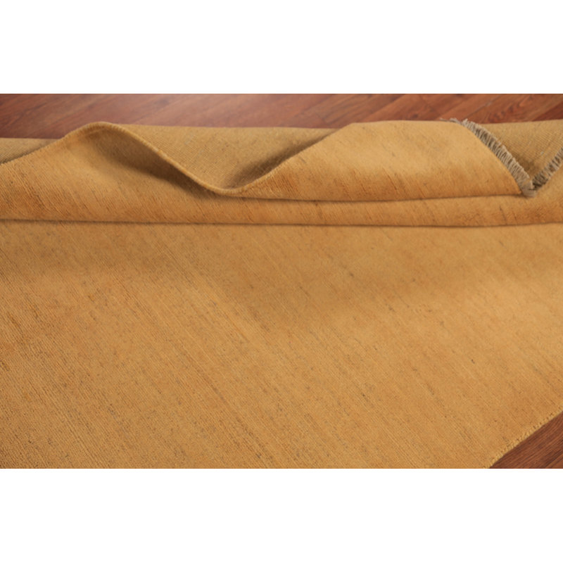 Tapis jaune Gabbeh jaune fait à la main 4 x 8