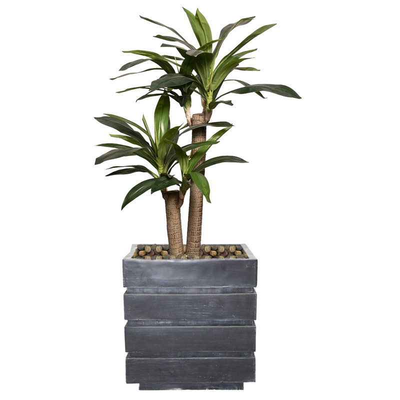 Dracaena artificiel en pot 51 po Panama, gris