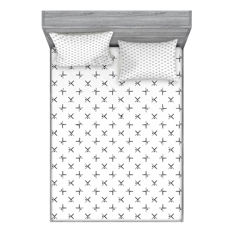 Microfiber Patterned Sheet Set, Queen Sheet Set + Fitted Sheet + 2 Pillowcases