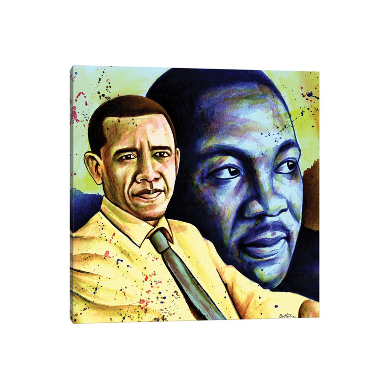 Obama And L. King by Ben Heine - Print on Canvas, 30.48 cm H x 30.48 cm W, Wrapped Canvas