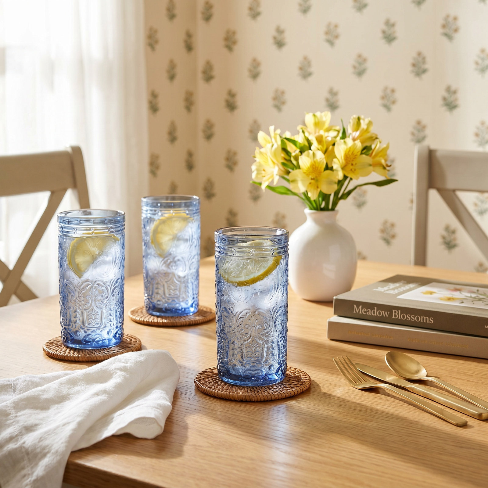 Jax Crystal Highball Glass, Blue, 4