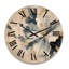 Horloge murale surdimensionnée en bois avec fleurs bleues et blanches Hibiscus Tropical Harmony-926425975