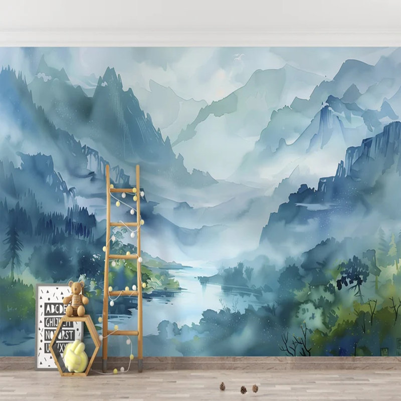 Mystic Blue Mountain Scenery, 114" L x 204" W