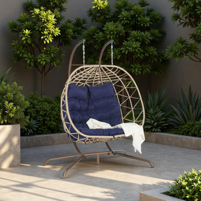 Double chaise à œufs avec support suspendu pour l'intérieur et l'extérieur