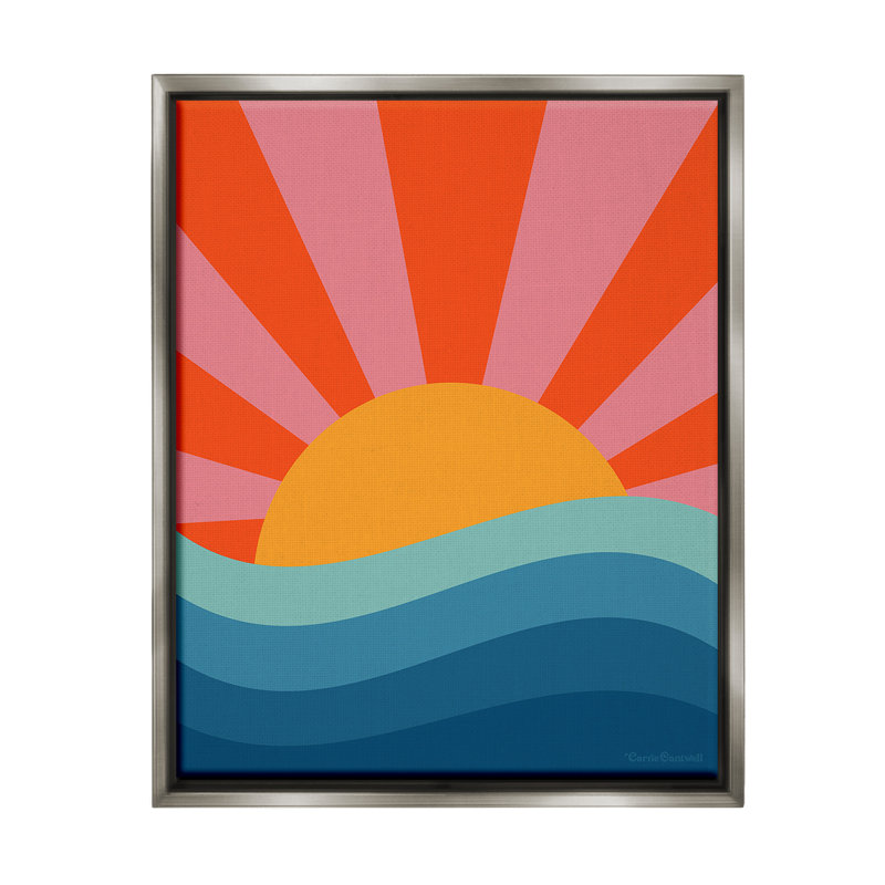 "Sun Rays On Sea" par Carrie Cantwell sur toile, Gris, H 31 po x l 25 po