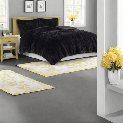 Ensembles de literie en fourrure à poils longs douillets, édredon en polyester, style contemporain pour chambre à coucher