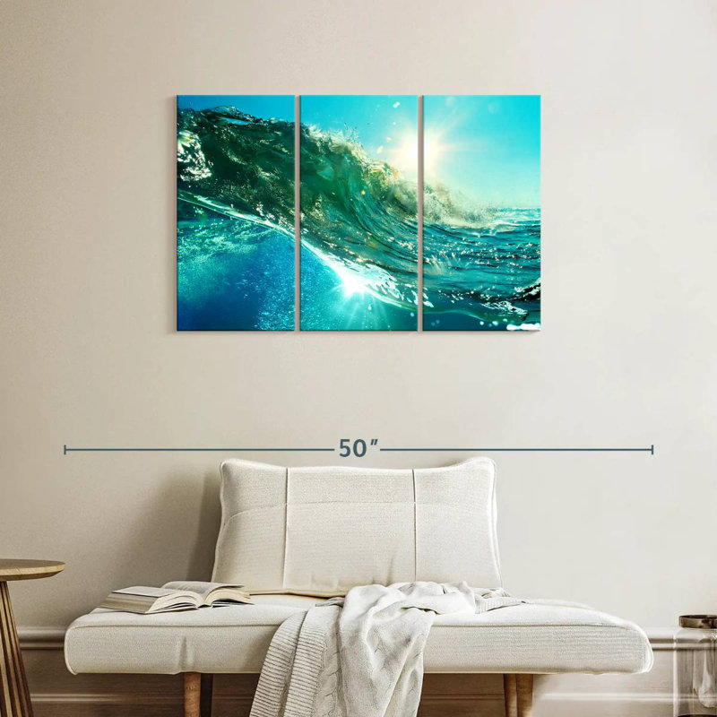 Gillard Sunlit Ocean Wave, H 24 po x l 38 po