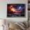 Rêves astronomiques oranges et mauves sur toile