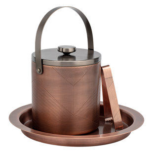 Urban Oasis Collection: Chevron 3Qt Ice Bucket & Ice Tong Set (Designed By Taniya Nayak)