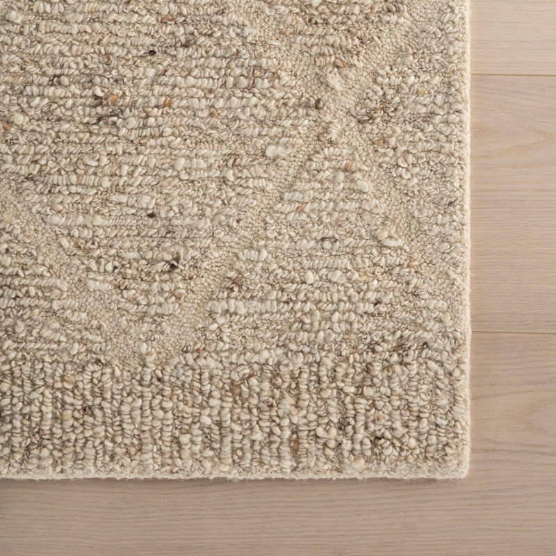 Julina Trellis Bohemian Wool Area Rug, Ivory, Rectangle 8'6" x 11'6"
