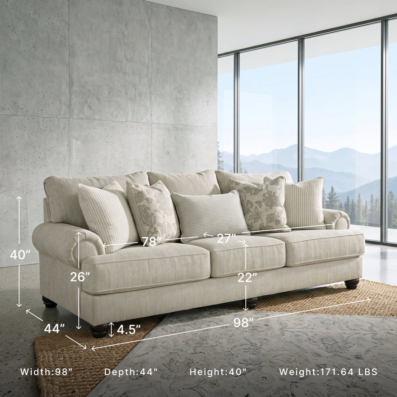 Asanti Upholstered 98'' Sofa