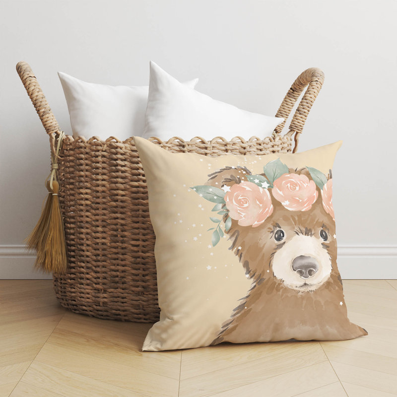 Bearly Yellow Pillow, 26" H x 26" W