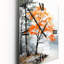 Horloge murale orange et grise forêt d'automne Elegance I-99632908