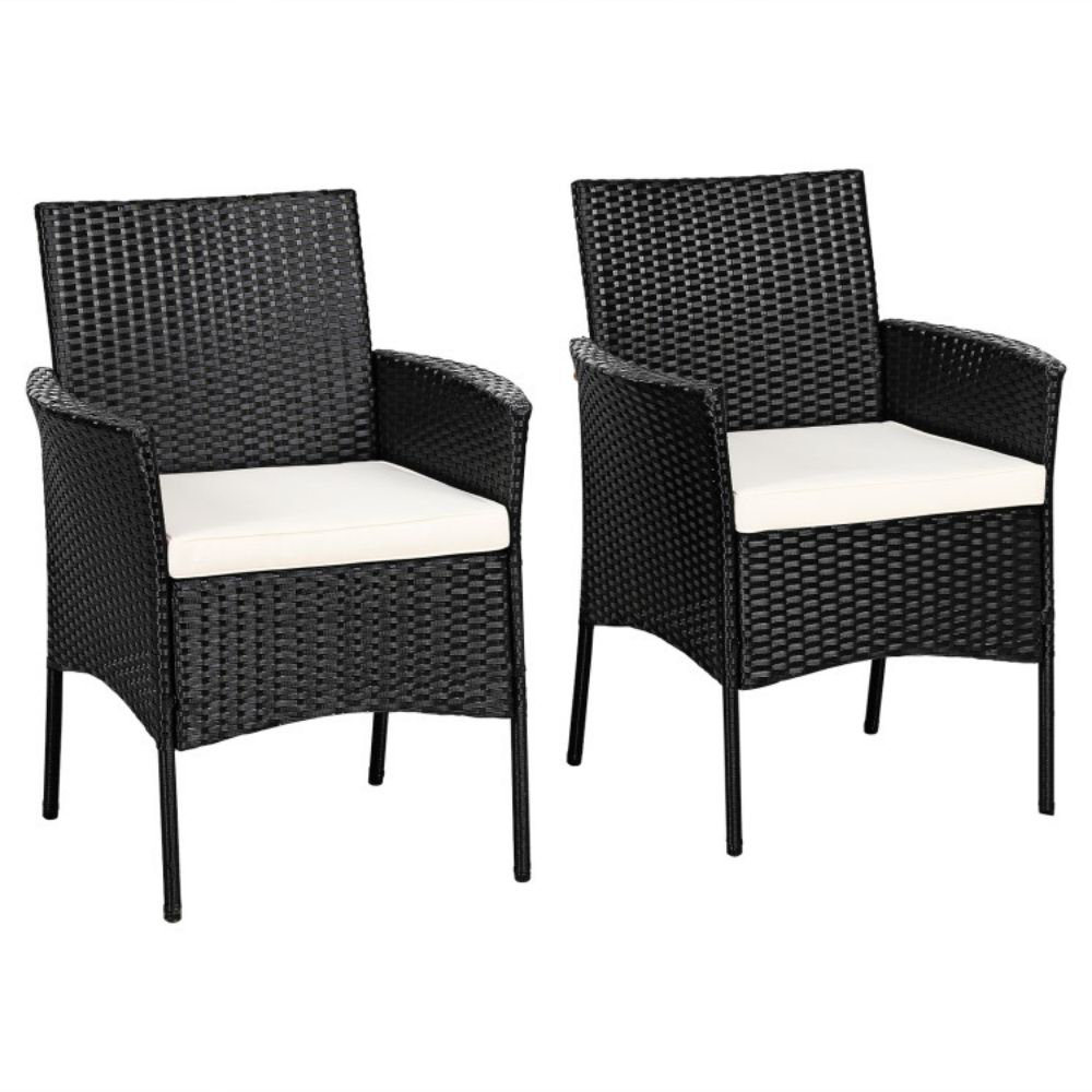 Lark Manor 2 Pieces Patio Wicker Chairs With Cozy Seat Cushions | Wayfair