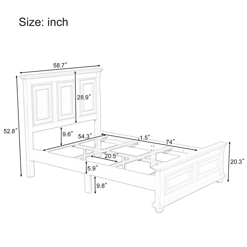 Demint Solid Wood Platform Bed, Brown, Full