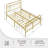 Dravin Metal Platform Bed Frame with Vintage Headboard and Footboard-790985213-779075233