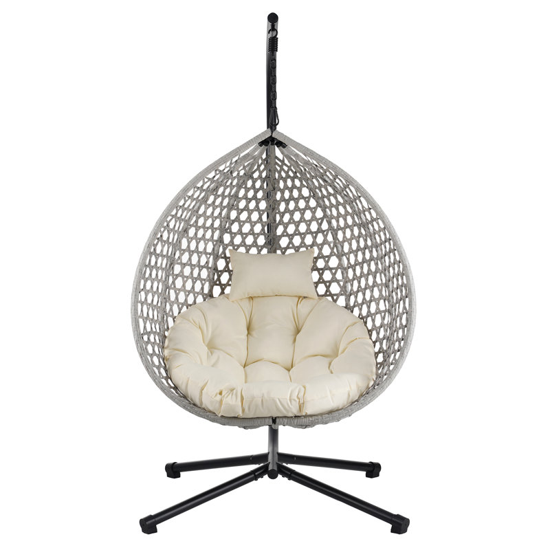 Chaise suspendue polyvalente pour l'intérieur et l'extérieur, Tissu gris
