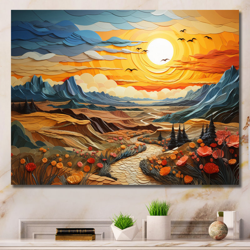 Nevada Canyon Mirage II - impression, H 12 po x l 20 po x P 1 po, Toile tendue