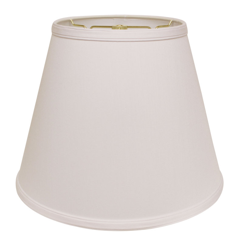 Deep Empire Hardback No Slub Fabric Lampshade with Washer Fitter for Table Lamps, White, 12" H x 16" W x 16" D