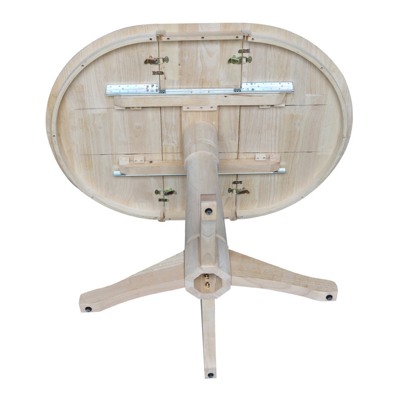 Henington Extendable Solid Wood Dining Table, Unfinished