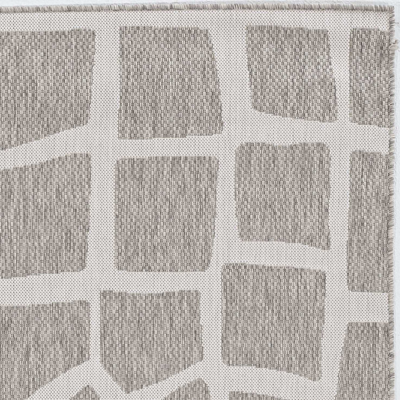 Geometric Tufted Ivory/Gray Area Rug, Rectangle 8' x 11'