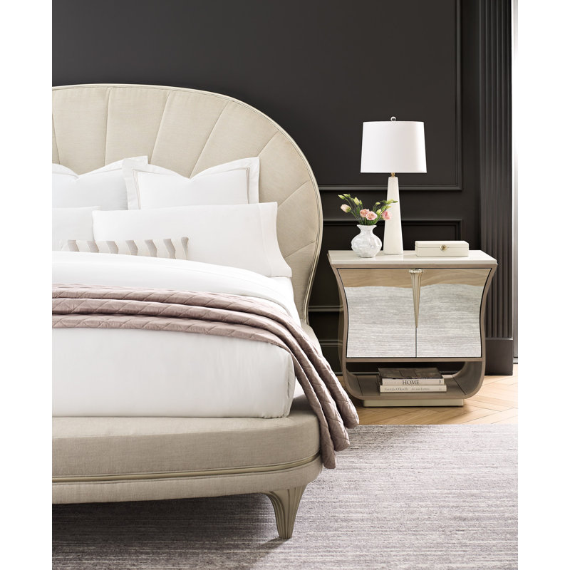 Solid Wood Bed, Queen, Gray