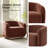Berklie 35"W Modern Boucle Chenille Swivel Armchair with Solid Wood Base-1477206627