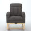 Modern Accent Rocking Chair with Solid Wood Legs, Comfy Upholstered Nursery Glider, High Backrest and Side Pocket-2102772395