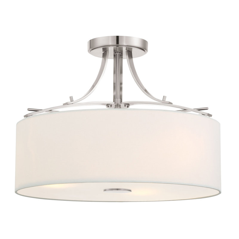 Plafonnier semi-encastré suspendu tambour 3 lumières 16,5 po Omeara