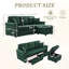 4 modulaires en L avec rangement coulissant, coussins, charge, porte-gobelet, conception convertible en velours côtelé pour le salon et l’appartement, velours côtelé, ports multifonctionnels, lumières d'accoudoirs 7 couleurs-1442580787
