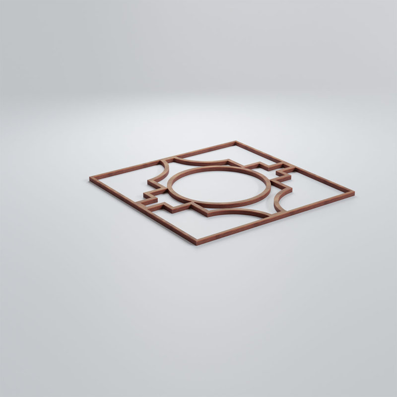 Panneaux muraux décoratifs en bois de gypse, Noyer, H 15 3/8 po x l 15 3/8 po x P 1/4 po