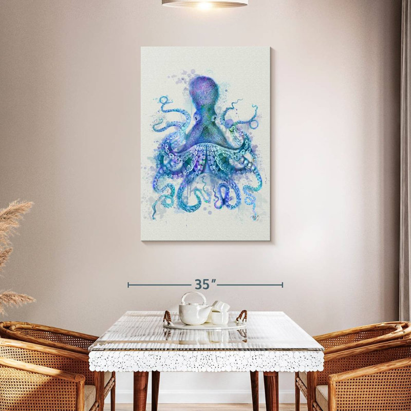 Brampt Octopus Rainbow Splash Blue, 45" H x 30" W