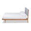 Lit plateforme grand en tissu Bristol gris et tissu d'ameublement au fini brun noyer Bristol (grand)-1274883626-1274883625