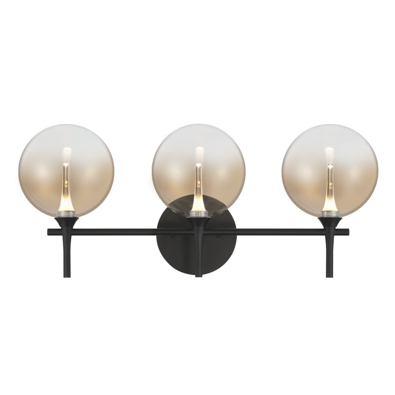 Meuble-lavabo Iissa, 3 l, verre, Ambre, Noir mat
