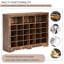 Armoire à chaussures moderne à 24 casiers avec base incurvée Sleek Design-1721360428