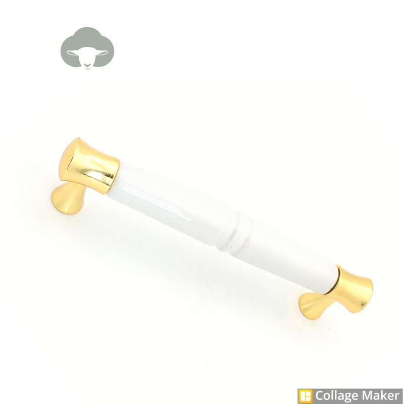 Diorio 1.28cm Bar Handle, White/Gold
