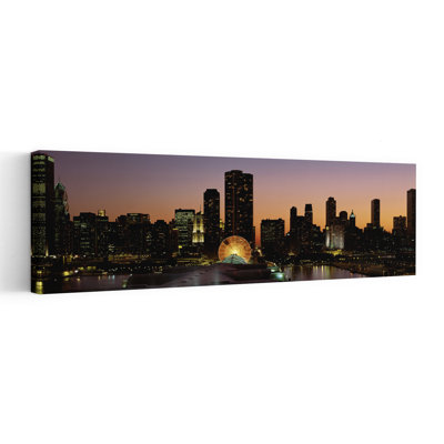 Chicago Illinois USA 1 Piece Wrapped Canvas Panoramic Wall Art